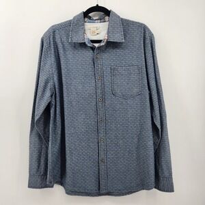 Carbon 2 Cobalt Mens Blue Patterned Button Down Long Sleeve Shirt Medium‎